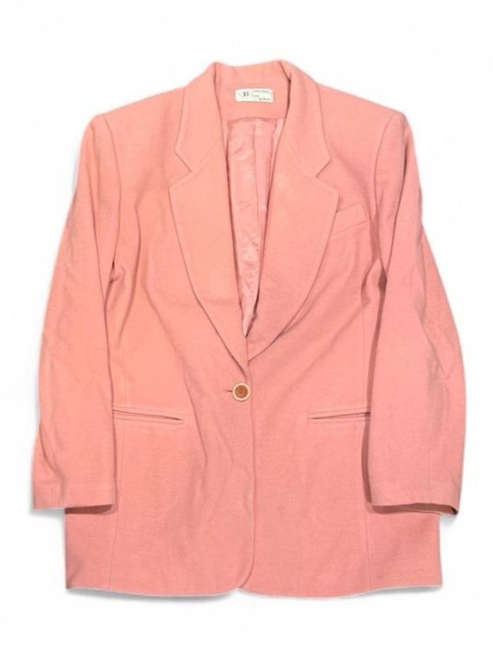 Vintage 90s Braemar by Jeremy Scott Pink Wool Padded Blazer